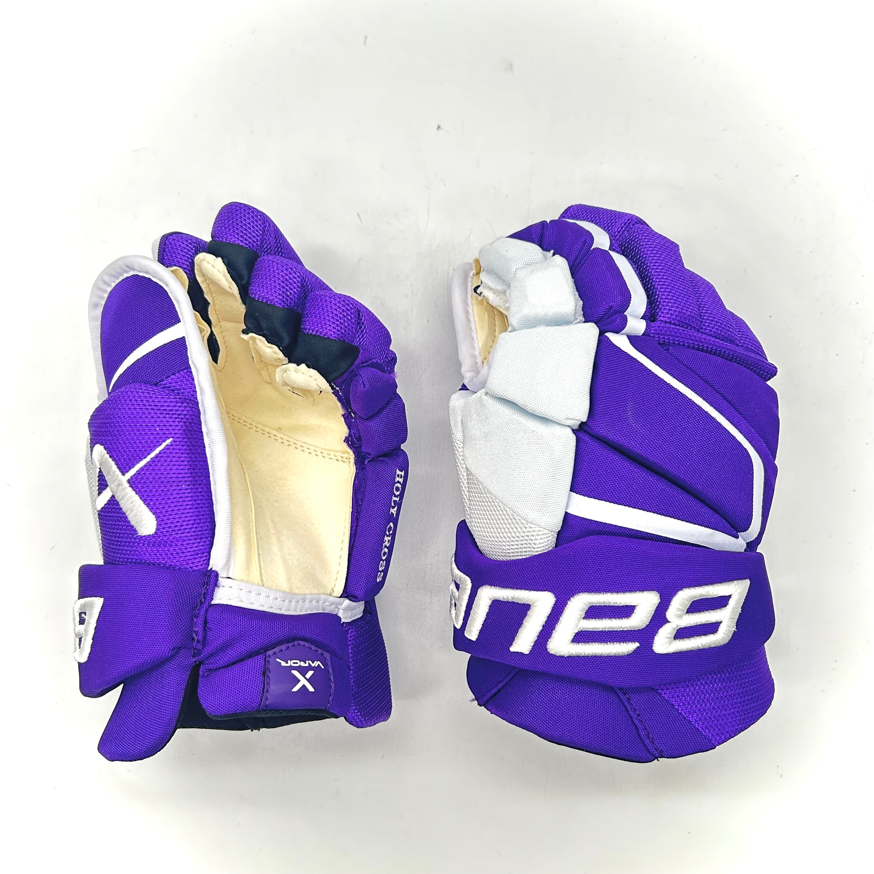 Bauer Vapor Hyperlite - Gants de hockey NCAA Pro Stock - Intermédiaire (Violet/Blanc)